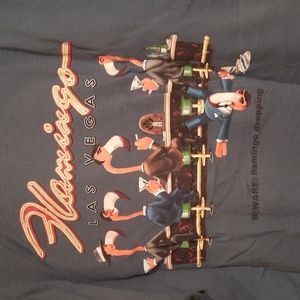 Flamingo Dropping Blue Tshirt XL Las Vegas